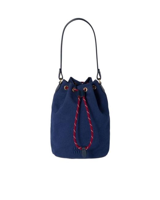 Miu Miu Blue Gabardine Sachet