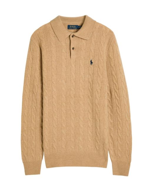 Polo Ralph Lauren Natural Wool And Cashmere Blend Cable Knit Sweater for men