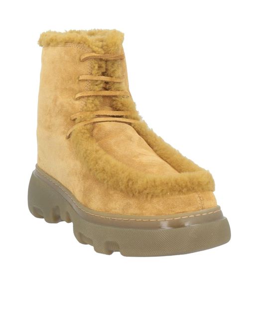 Burberry Natural Suede Platform Ankle Boots