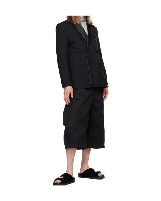 Sacai Black Wool Blend Suit Jacket for men