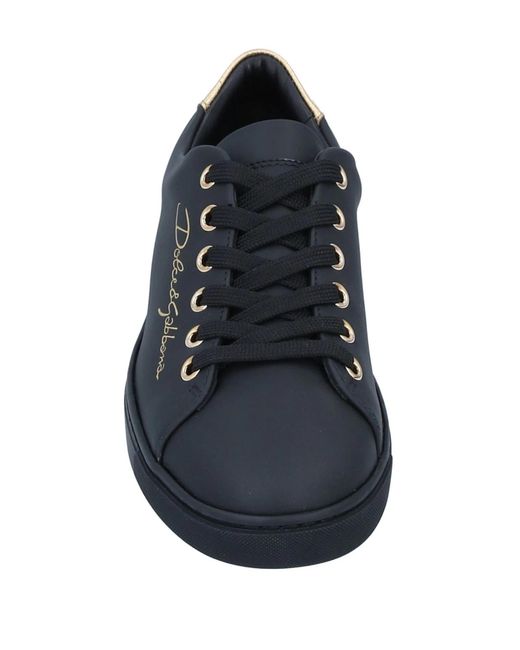 Dolce & Gabbana Black Minimalist Leather Low-Top Casual Shoes