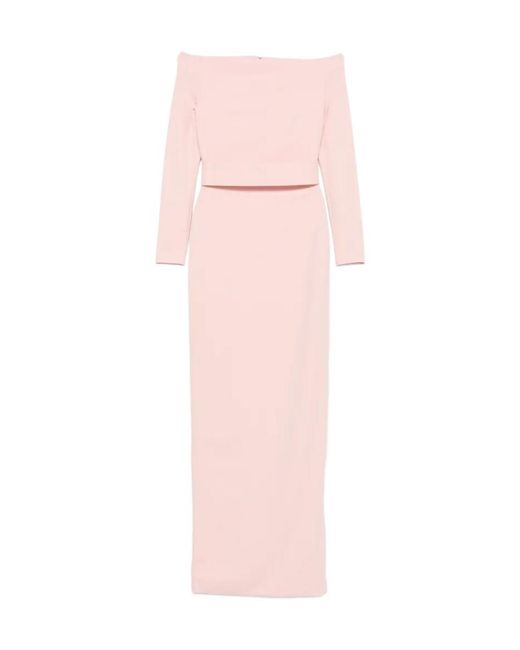 Solace London Pink Off-Shoulder Dress