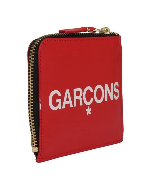 Comme des Garçons Red Logo Printed Wallet for men