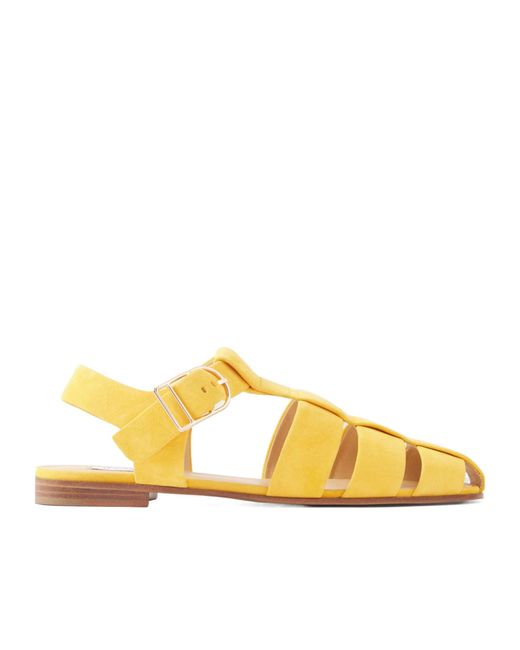 Gabriela Hearst Yellow Buckle Flat Sandals