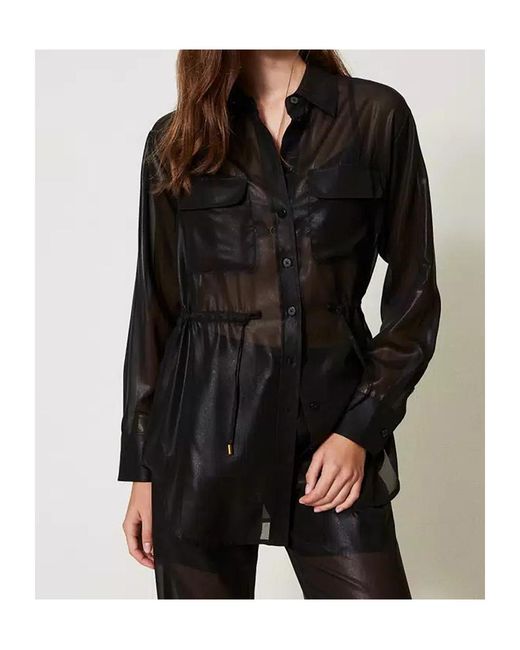Twinset Black Semi-Sheer Shirt