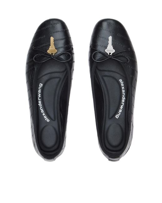 Alexander Wang Black Key-Detail Quilted Ballet Flats