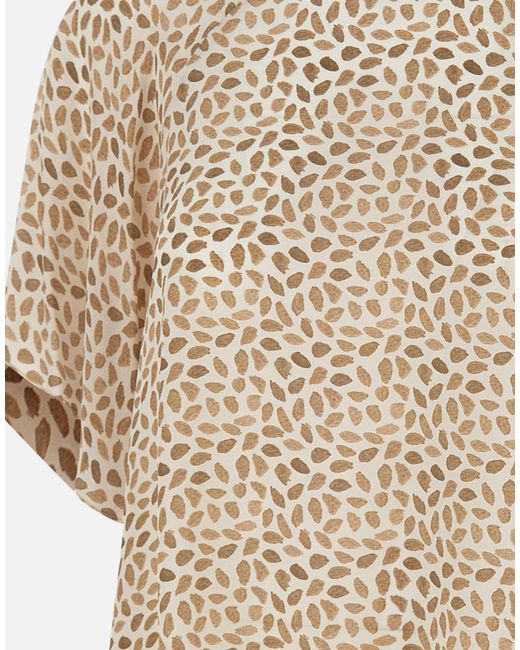 Kaos Natural Printed Round-Neck Blouse