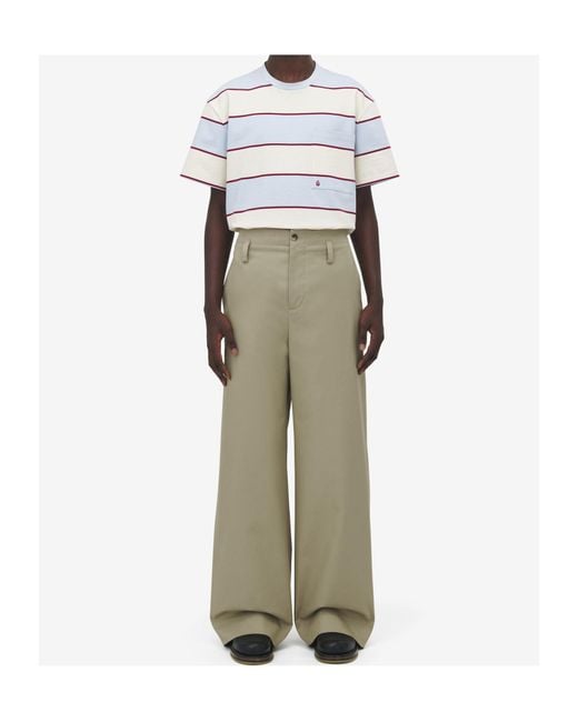 McQueen Natural Wool-Mohair Wide-Leg Chinos for men