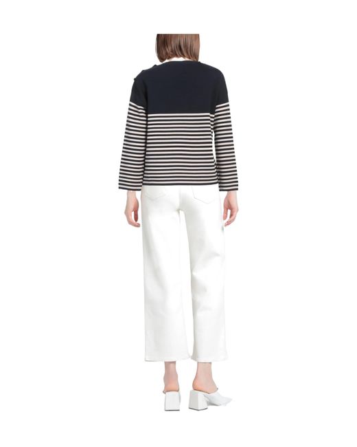 Max Mara Black Striped Knit Top