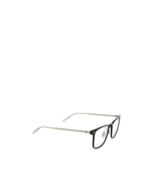 Montblanc Metallic Eyewear Square Frame Glasses for men