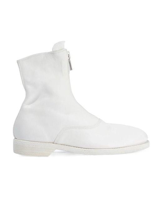 Guidi White Logo Short Boots