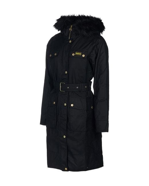 Barbour Black Logo Long-Sleeved Coat