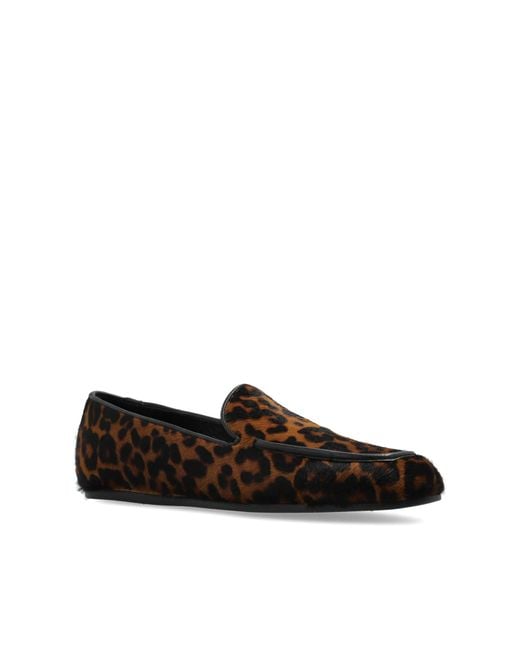 Stuart Weitzman Black Leopard Print Loafers