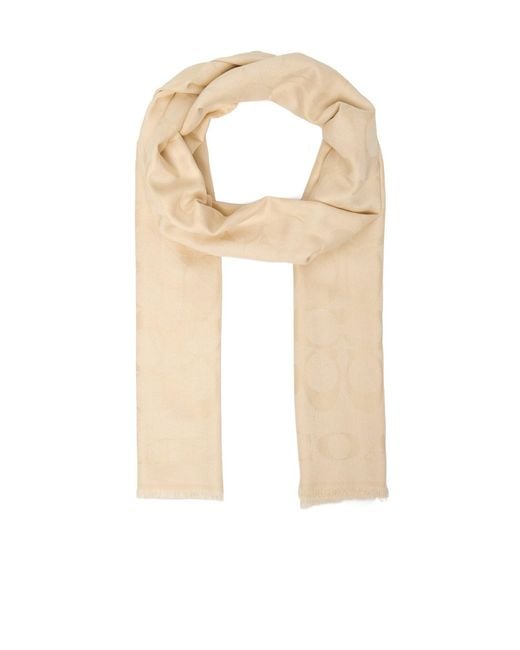 COACH Natural Monogram-Pattern Scarf