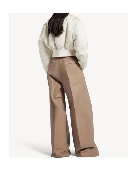 Balenciaga White Technical Faille Cropped Bomber Jacket