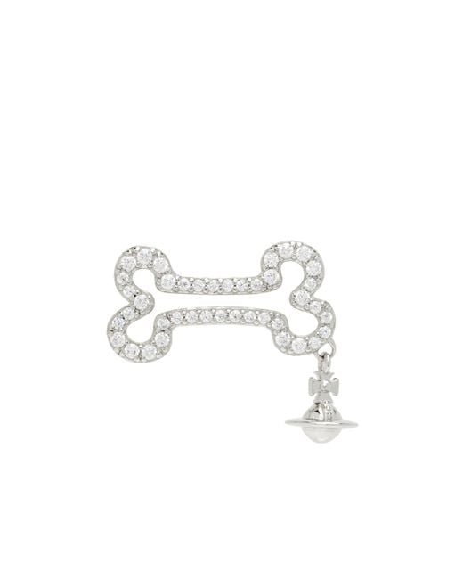 Vivienne Westwood White Lyndon Bone Single Earring for men