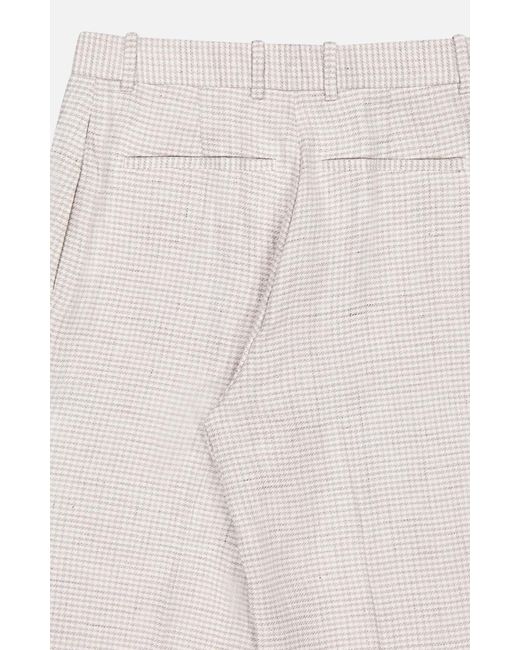 Theory White Pressed Crease Houndstooth-Pattern Trousers