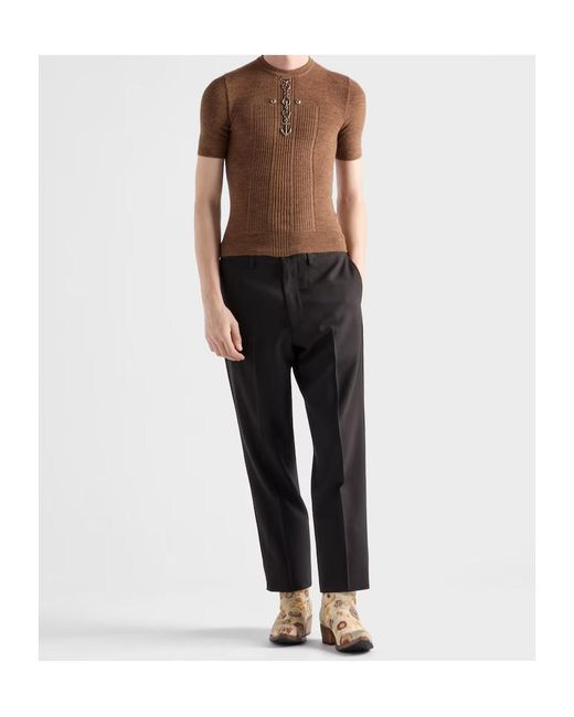 Prada Black Wool Pants for men