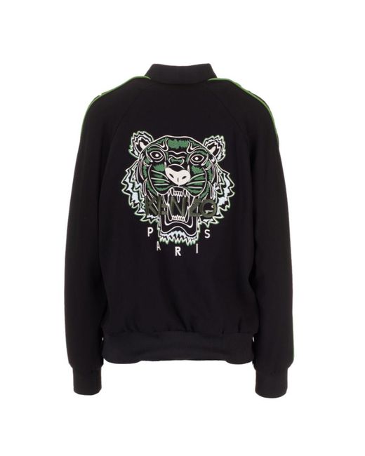 KENZO Black Tiger Sea Lily Embroidered Bomber Jacket