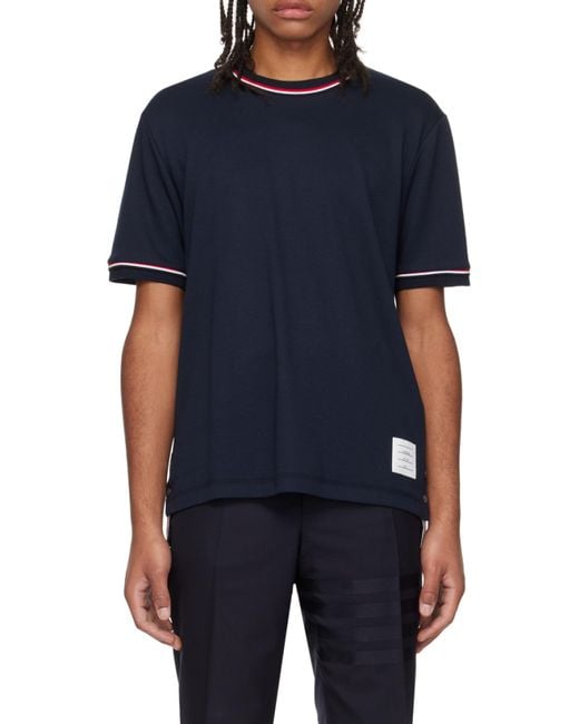 Thom Browne Blue Milan Striped Crewneck T-Shirt for men