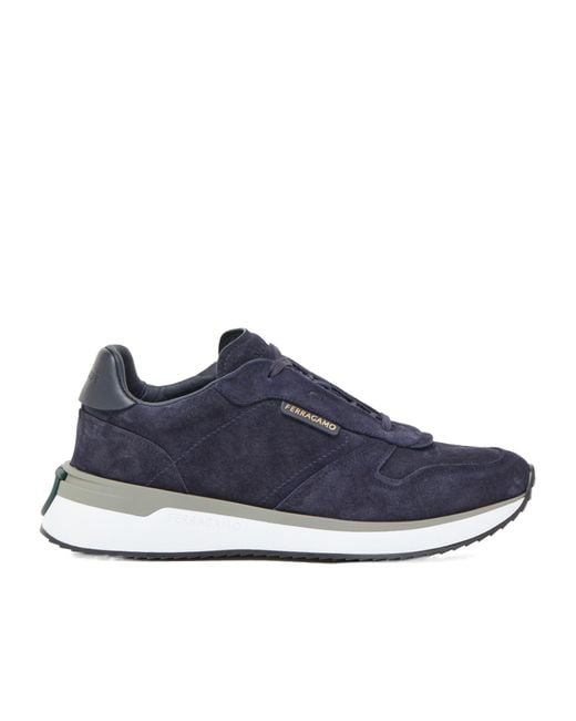 Ferragamo Blue Ferragamo Lace-Up Sneakers for men