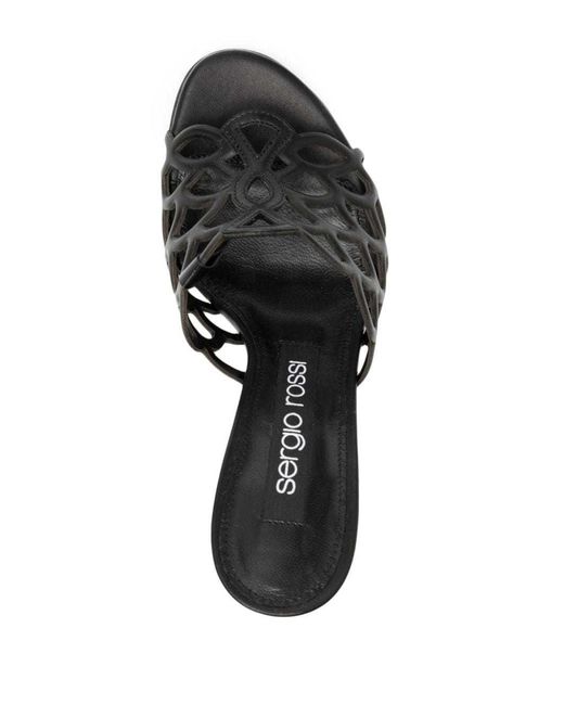 Sergio Rossi Black Open-Toed Heels