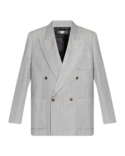 Amiri Gray Double Breasted Long Sleeved Blazer for men