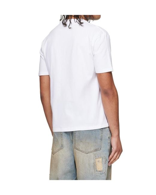ANDERSSON BELL White Heart-Patterned T-Shirt for men