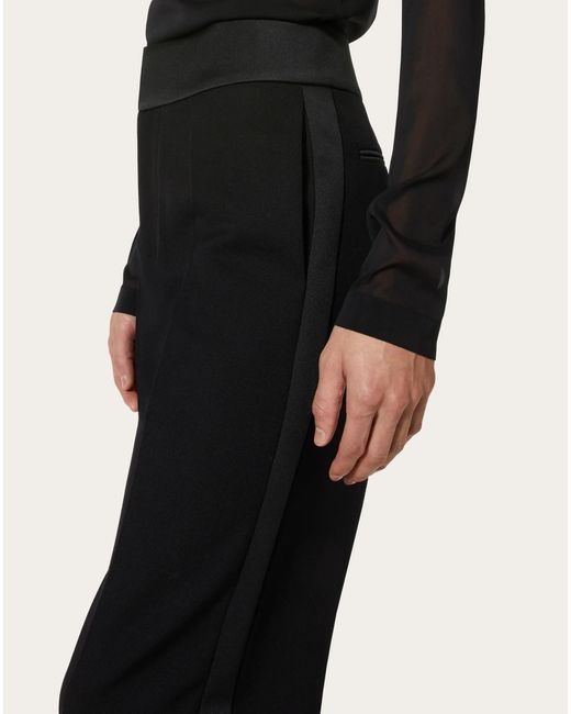 Valentino Black High Waist Straight Leg Trousers for men