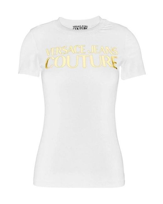 Versace Jeans White Couture Logo Print T-Shirt