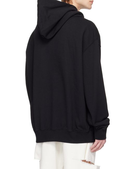 MM6 by Maison Margiela Blue Maison Margiela Logo-Printed Long-Sleeved Hoodie for men
