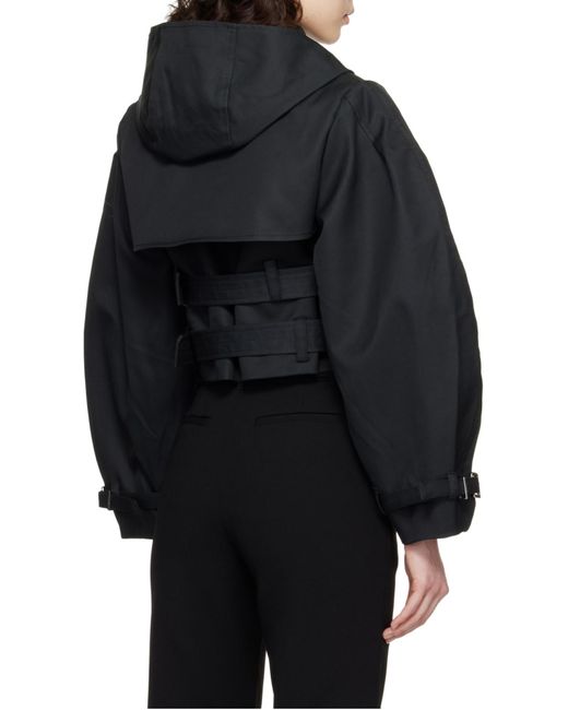 Ganni Black Logo Plaque Cropped Jacket