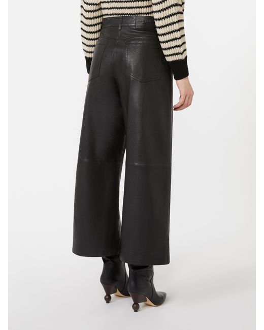 Weekend by Maxmara Gray Nappa Leather Trousers