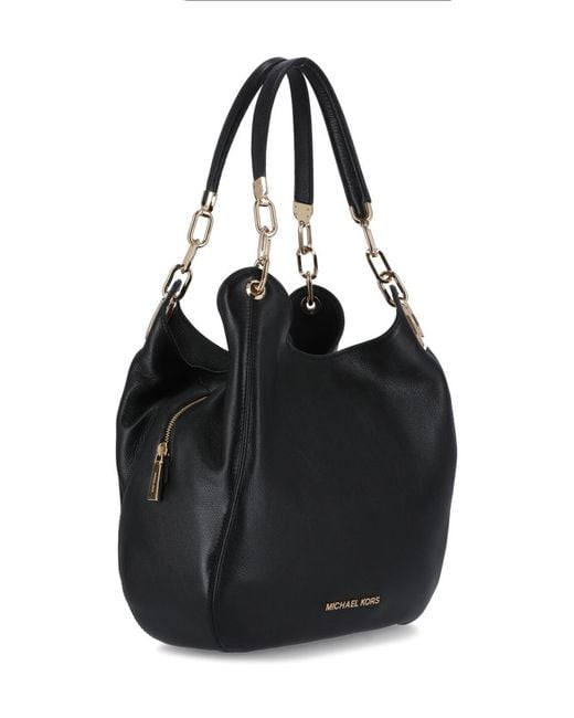 Michael Kors Black Michael Lillie Logo Plaque Tote Bag
