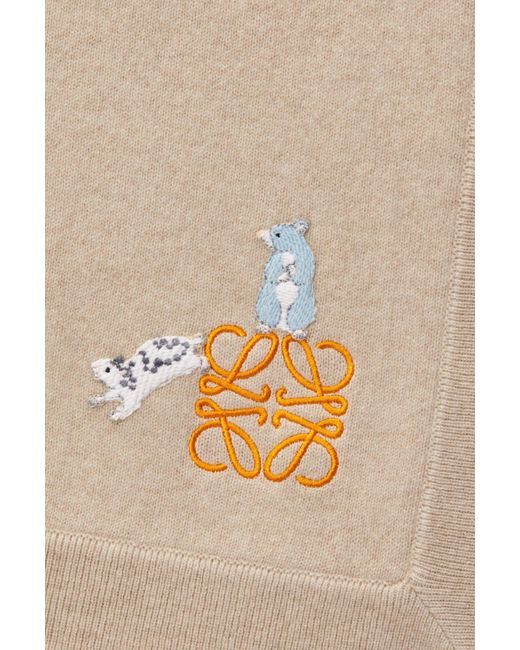 Loewe White Cashmere Knitted Blanket