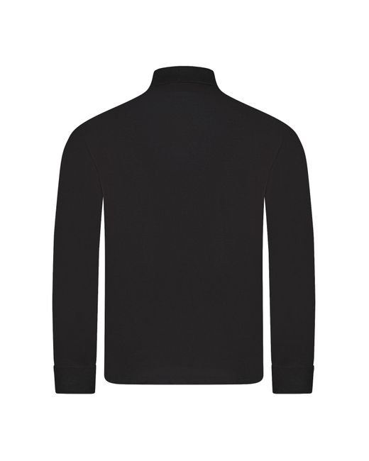C P Company Black Logo-Embroidered Polo Shirt for men