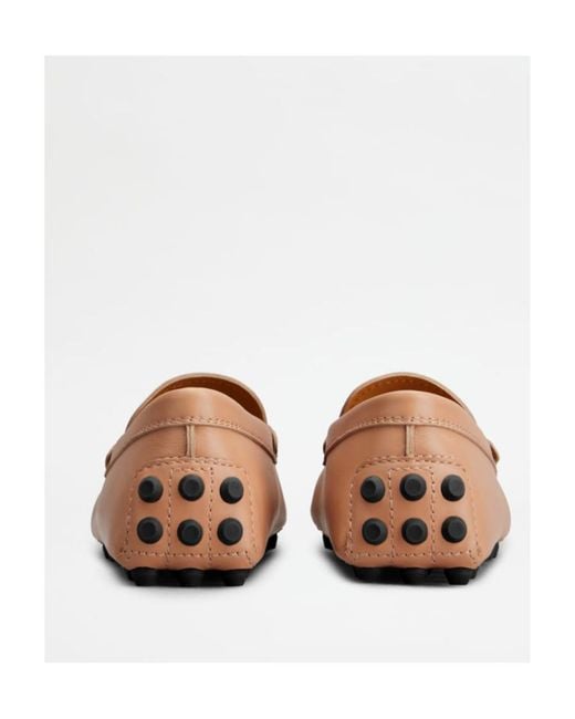 Tod's Brown Moccasins Logo Embossed Loafers