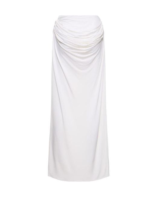 Magda Butrym White Draped Skirt