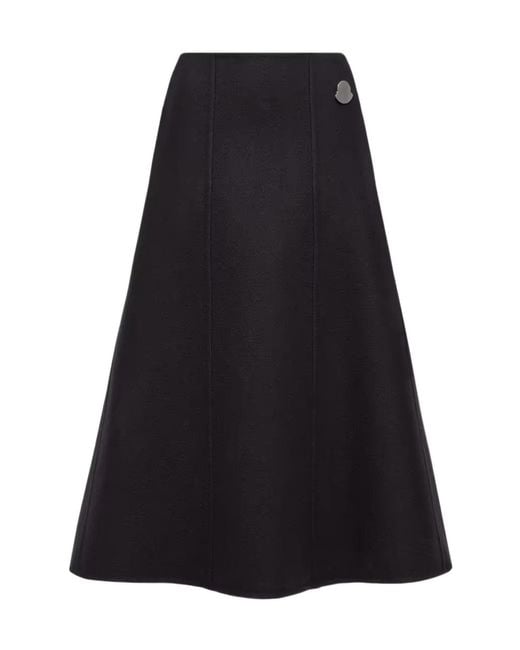 Moncler Black Jil Sander Flared Midi Skirt