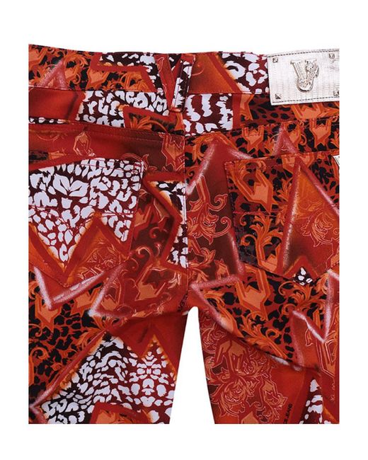 Versace Jeans Red Printed Casual Pants