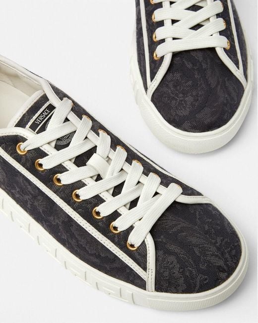 Versace Multicolor Barocco Greca Jacquard Lace-Up Sneakers for men