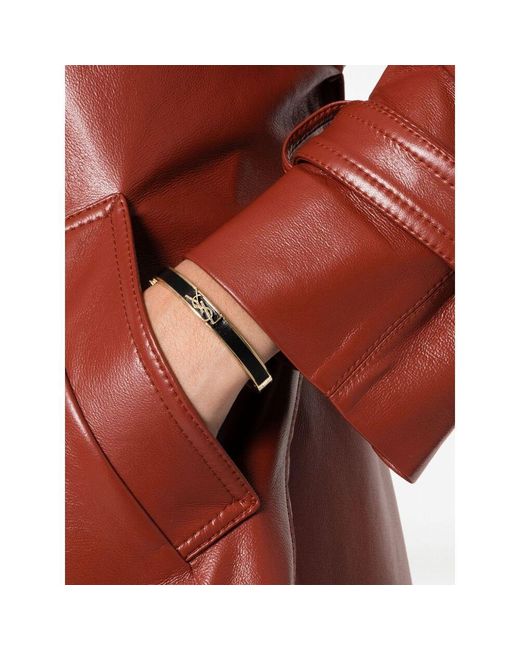 Saint Laurent White Logo Plaque Bangle