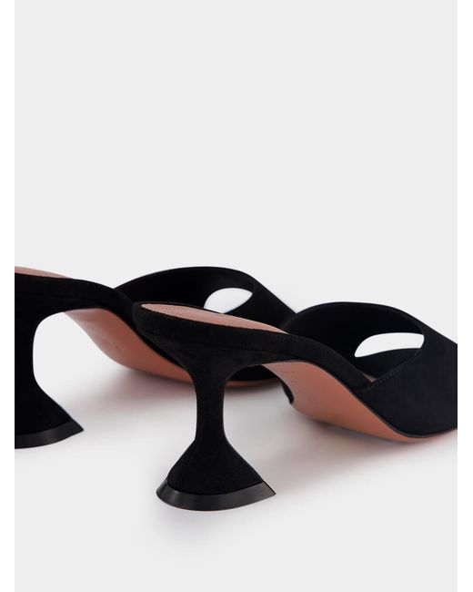 AMINA MUADDI Black Lupita 70Mm Suede Mules