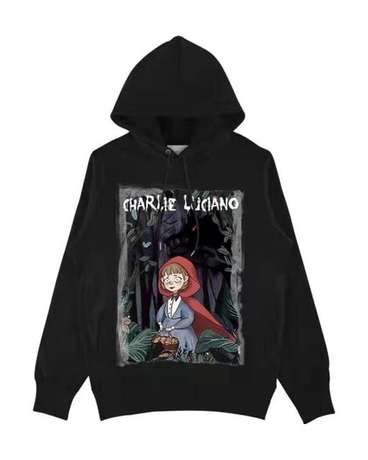 CHARLIE LUCIANO Black Hooded Hoodie for men