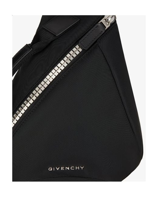 Givenchy Black Small G-Zip Triangle Shoulder Bag for men