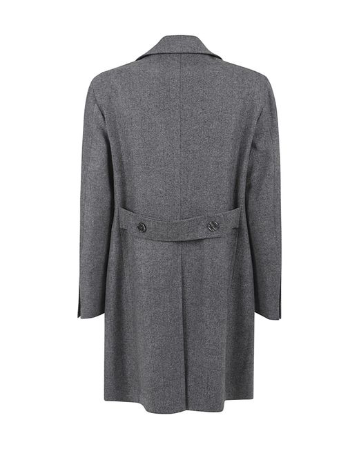 Tagliatore Gray Long Sleeve Double-Breasted Coat for men
