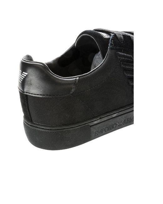 Emporio Armani Black Tie Low Upper Board Shoes for men