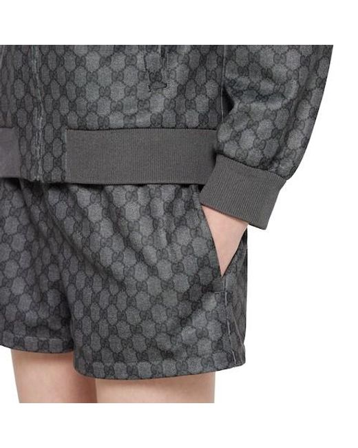 Gucci Gray Printed Technical Jersey Shorts