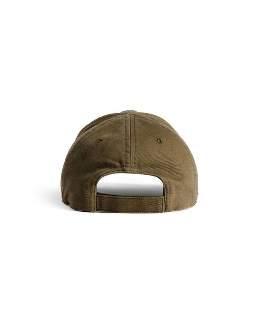 Balenciaga Green Masking Tape Distressed Baseball Cap for men