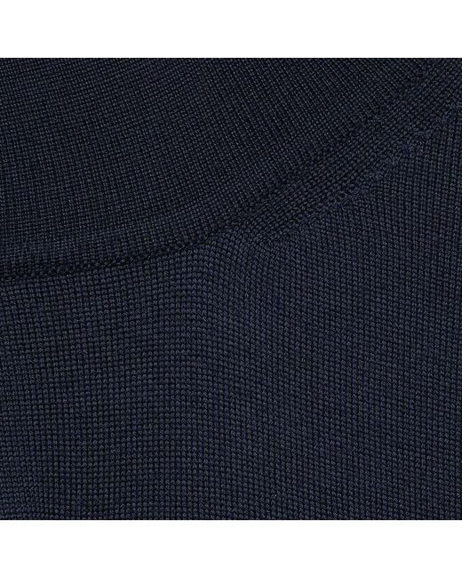 Gucci Blue Logo-Embroidered Wool Jumper for men